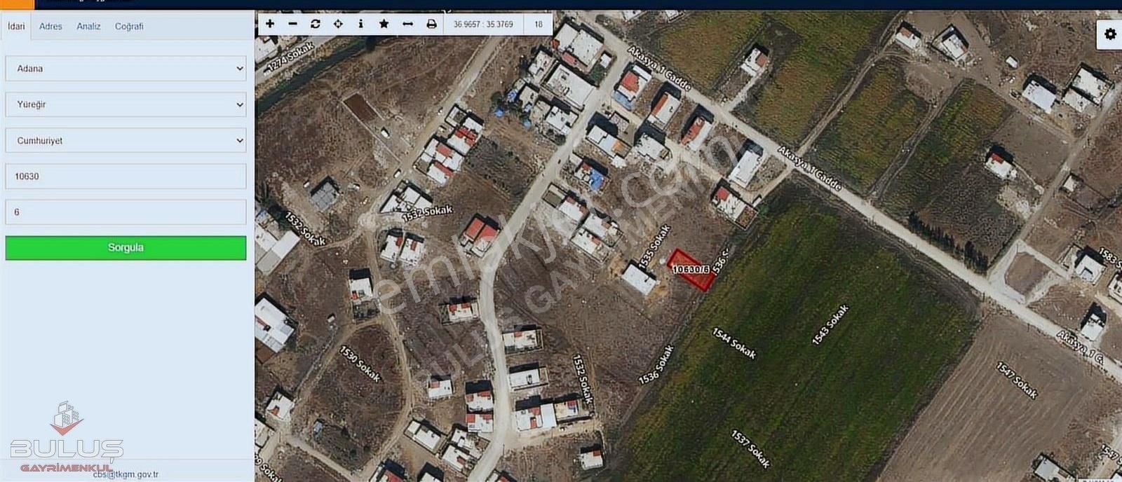 Yüreğir Cumhuriyet Koza Mah.de 353 M2 Tek Tapu İmarlı Arsa
