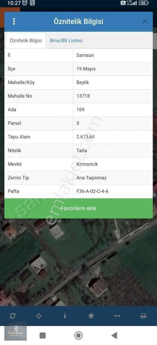 Full Deniz Manzaralı Kadastro Yolu Olan Tarla