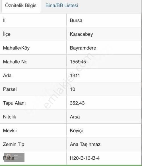 Karacabey Bayramdere Köy İçi Deniz Manzaralı 352 M2 Arsa