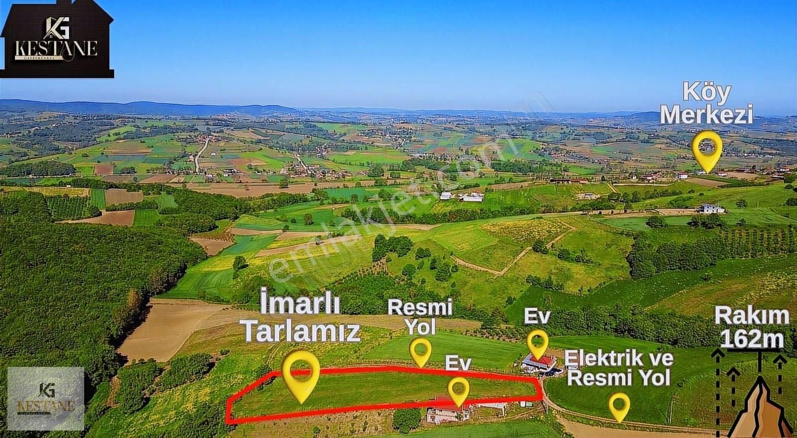 %5 İmarlı| 162m Resmi Yola Cephe| Elektrik Var| Manzaralı Tarla