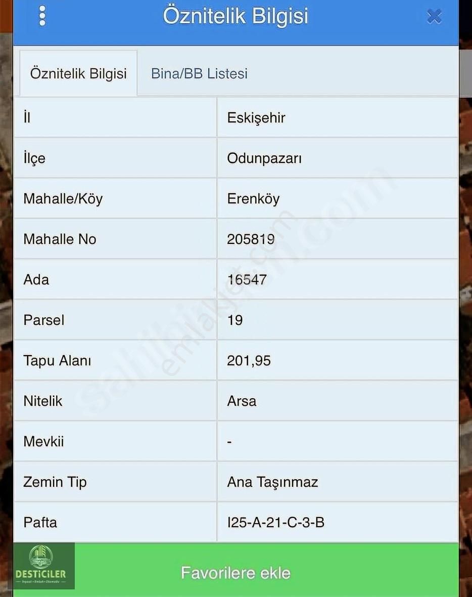 Ad-desticiler Erenköy Mahallesi 202 M2 Arsa