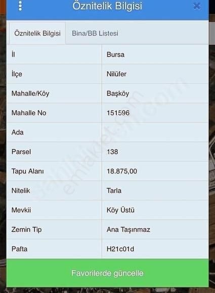 Nilüfer Başkôy De Satılık 19 Dônüm Geleceği Parlak Arazi