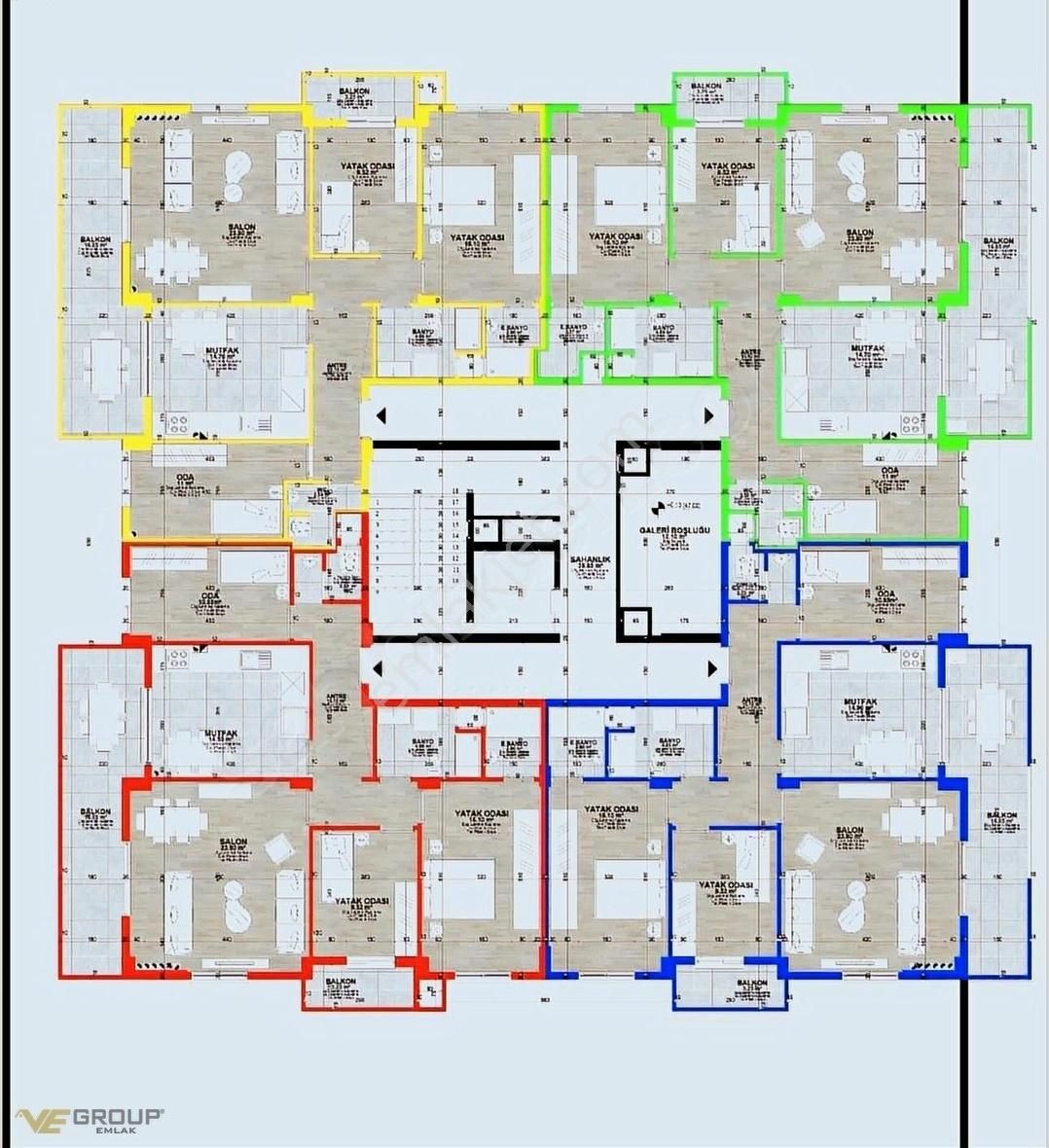 Ve Group Emlakdan Satılık 3+1 Caddeye Bakan Lüks Daire