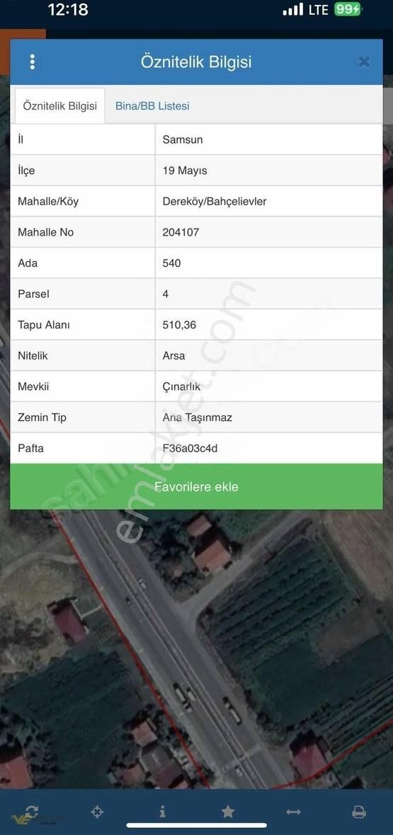 Dereköy Bahçelievler Satılık 510m2 Arsa