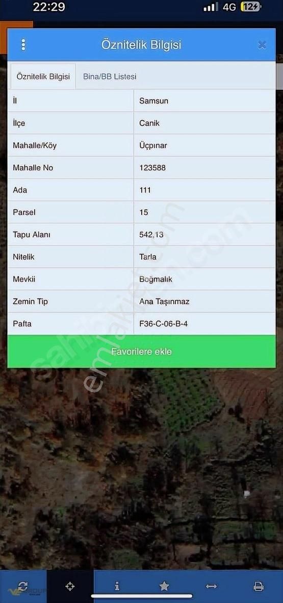 Acil Satılık Canik Üçpınar Satılık Tarla Şelale Yanı