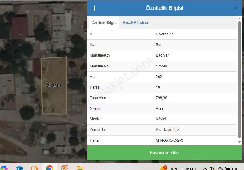 Satılık Müstakil Arsa Ongözlü Civarı Bağıvar'da