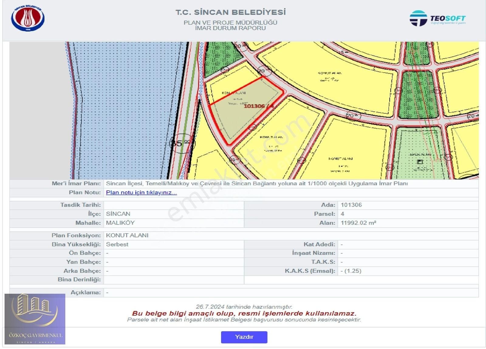 Maliköy'de Tse Yakını 1.25 Emsal 16 Kat Konut İmarlı 223 M² Arsa - Görsel 11