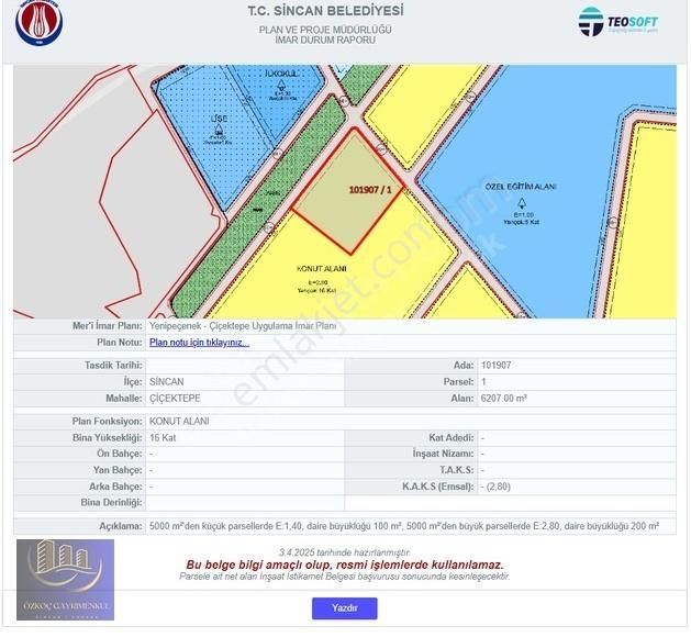 Çiçektepede Park Cepheli 16 Kat 2.8 Konut İmarlı 224 M² Arsa - Görsel 3