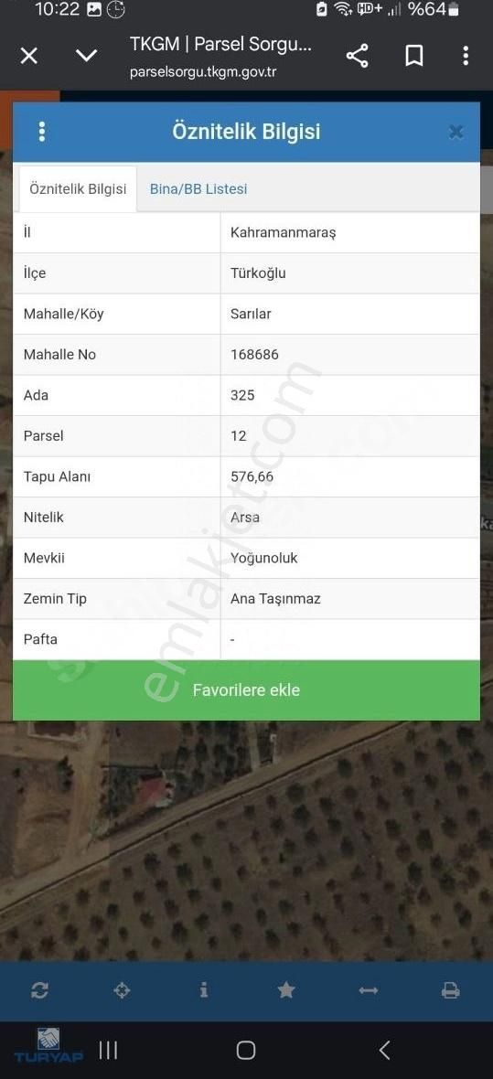 Binevler Turyaptan Türkoğlu Yoğunoluk Yaylasında Satılık Arsa