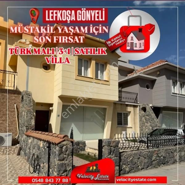 Lefkoşa Gönyeli’de Uygun Fiyat Satılık Türk Malı 3+1 Villa