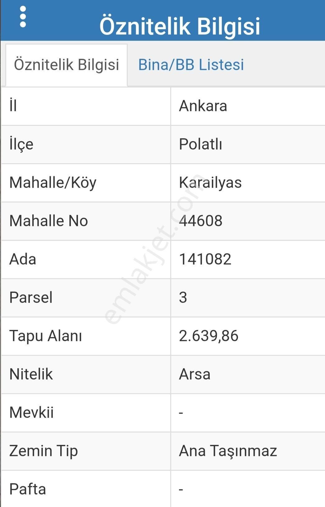 Polatlı Karailyasta 2.639m² Tek Tapu Arsa. Daire Takası Değerlendirilir