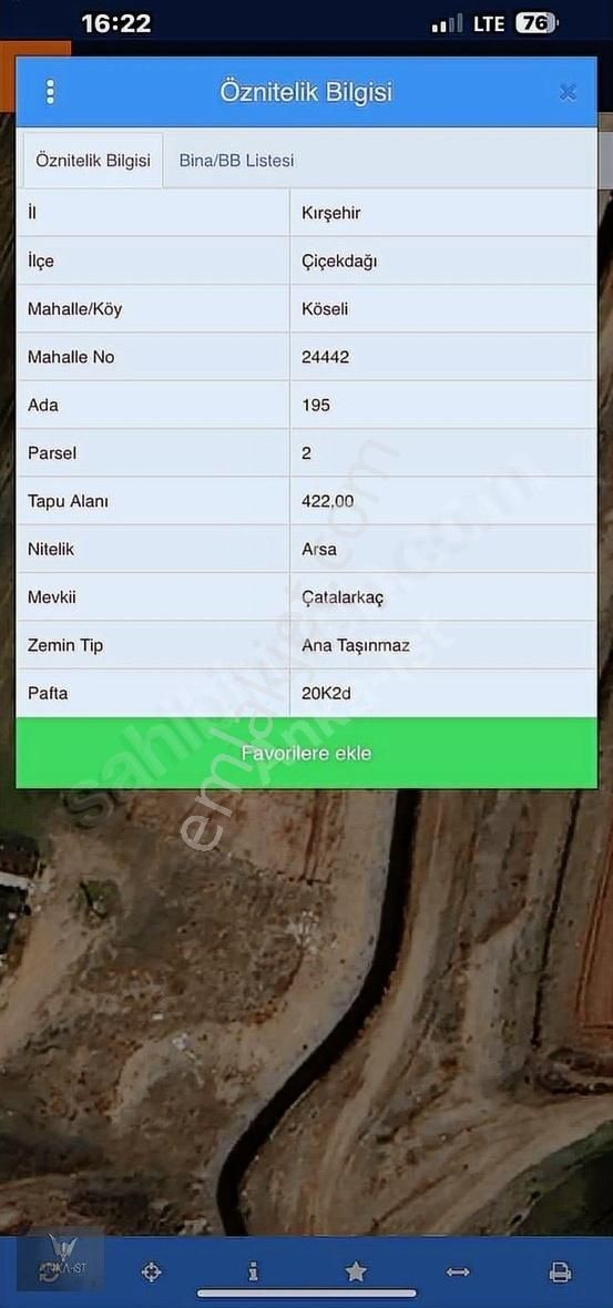 Kırşehir Çiçekdağı Köseli İlçesinde Satılık 422 M2 İmarlı Arsa