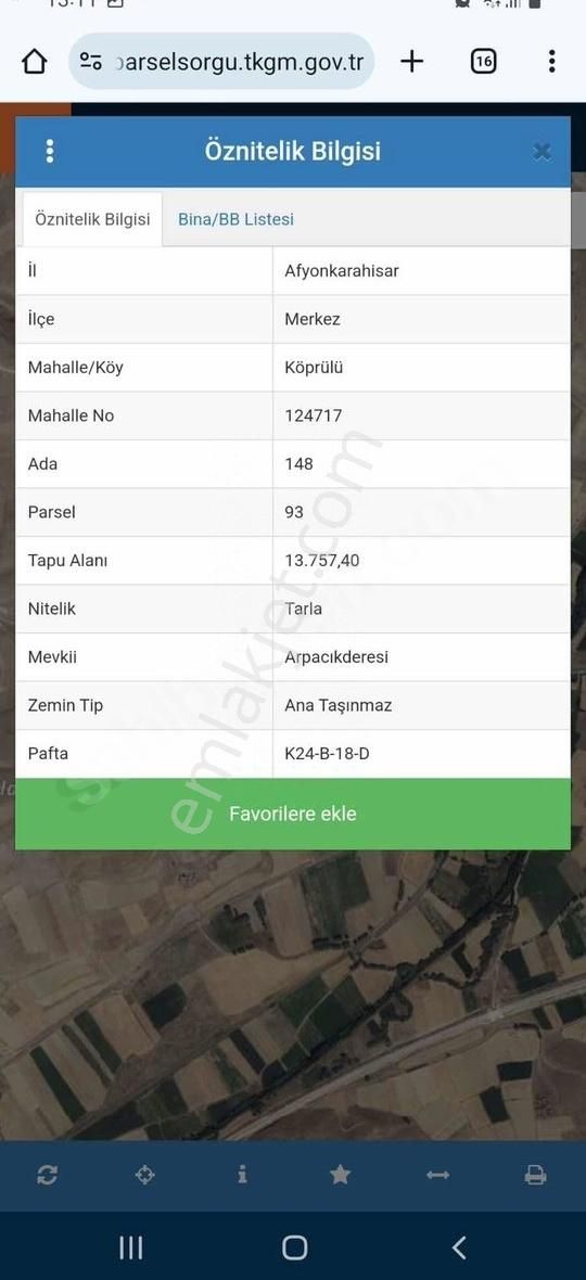 Köprülü De Satılık Tarla