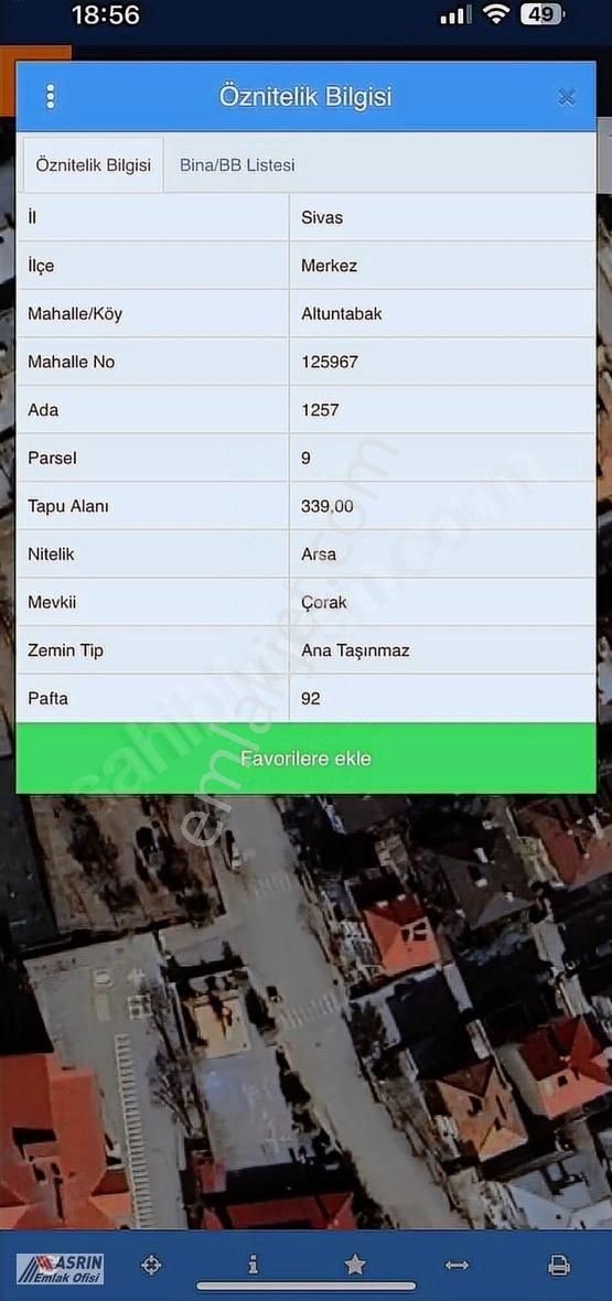 Asrın Emlak'tan Emek Mh.satılık 339 Mt Konut İmarlı Arsa