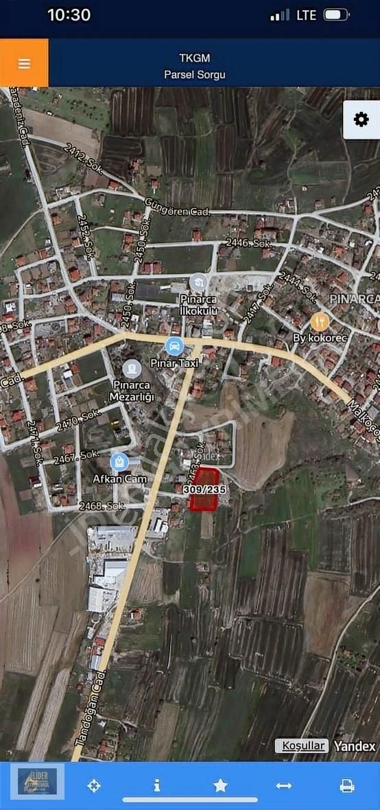 Lider'den Tekirdağ Kapaklı Pınarça Mahleiçi İmara Yakın241m²acil