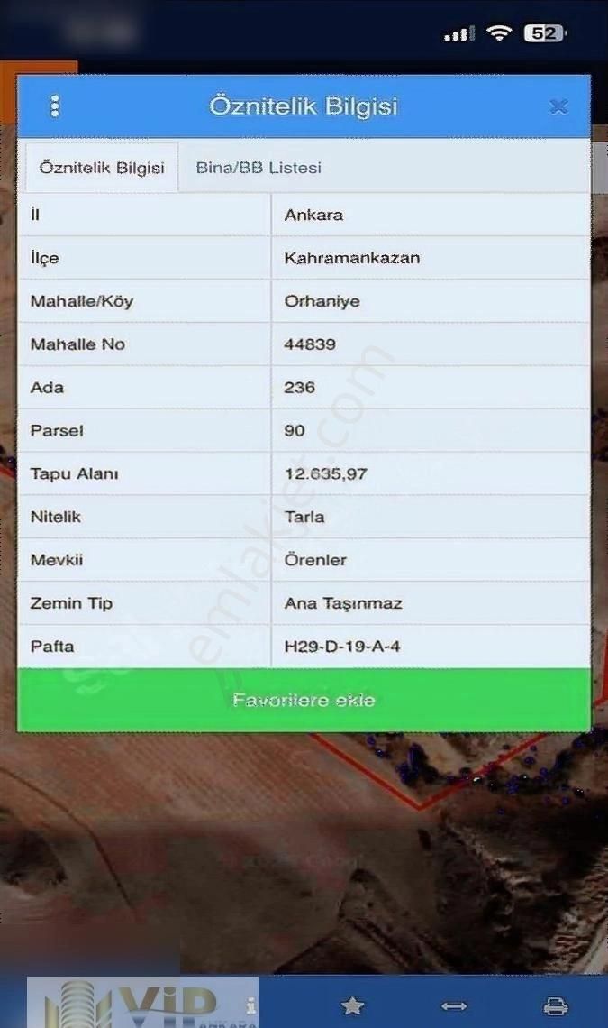 Vip Ankara Gayrimenkul'den Orhaniyede Hisseli Tarla