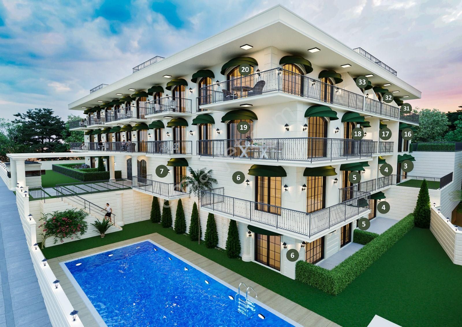 Plaja 75 Metre Mesafede Manzaralı 1+1 Lux Daire