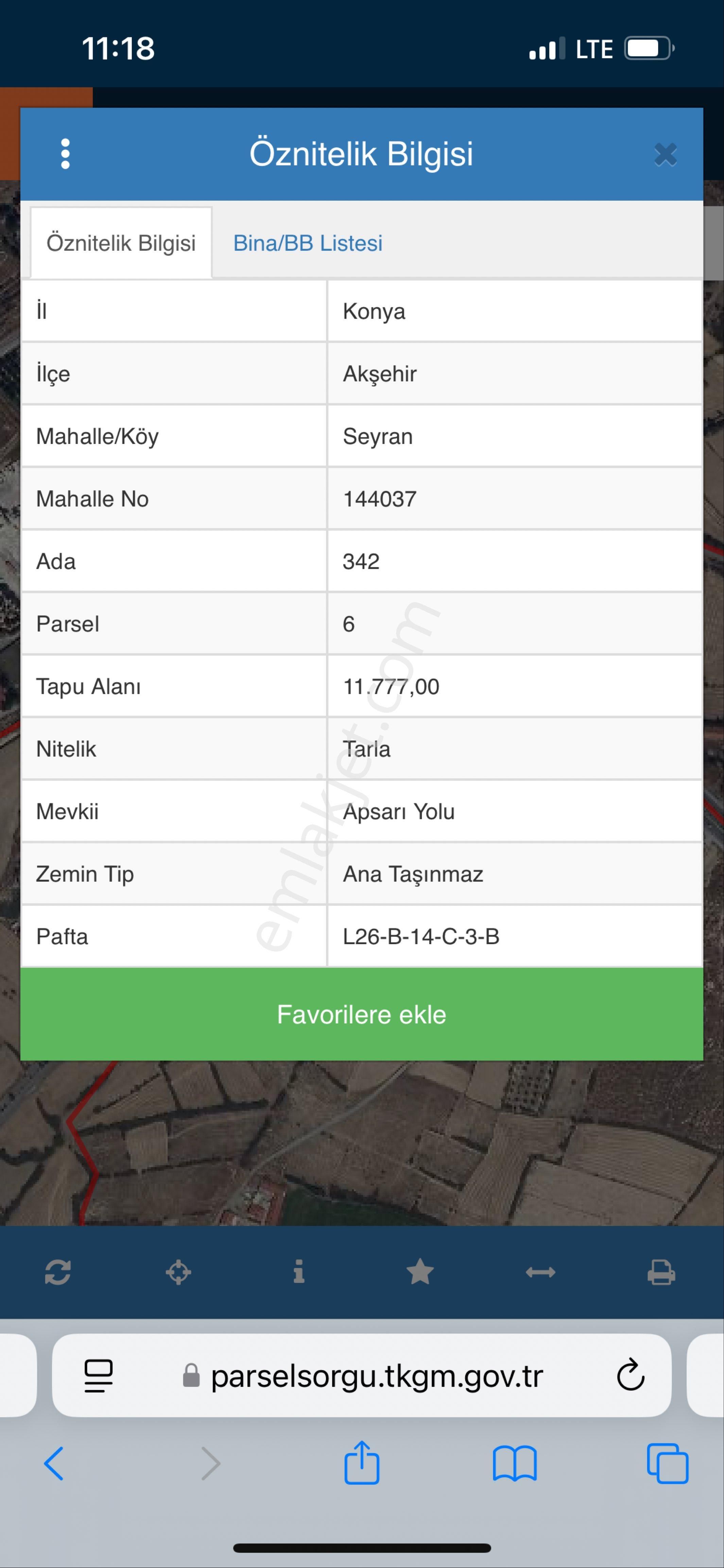 Seyran Da 300+300 M2 Hisseli Satılık Sanayi Arsası