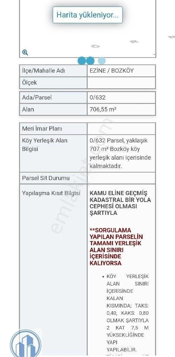 Geyikli Bozköy'de 706m2. %80 2kat İmarlı Arsa
