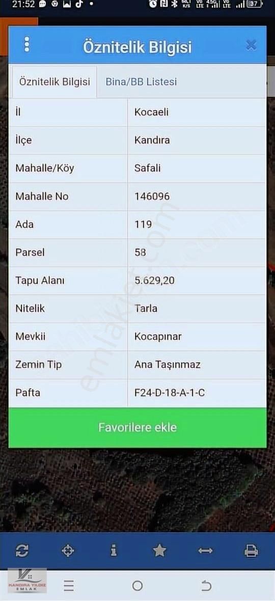 Kocaeli Kandıra Safali De Köye Yakın 5.630 M2 0.05 İmarlı Yollu