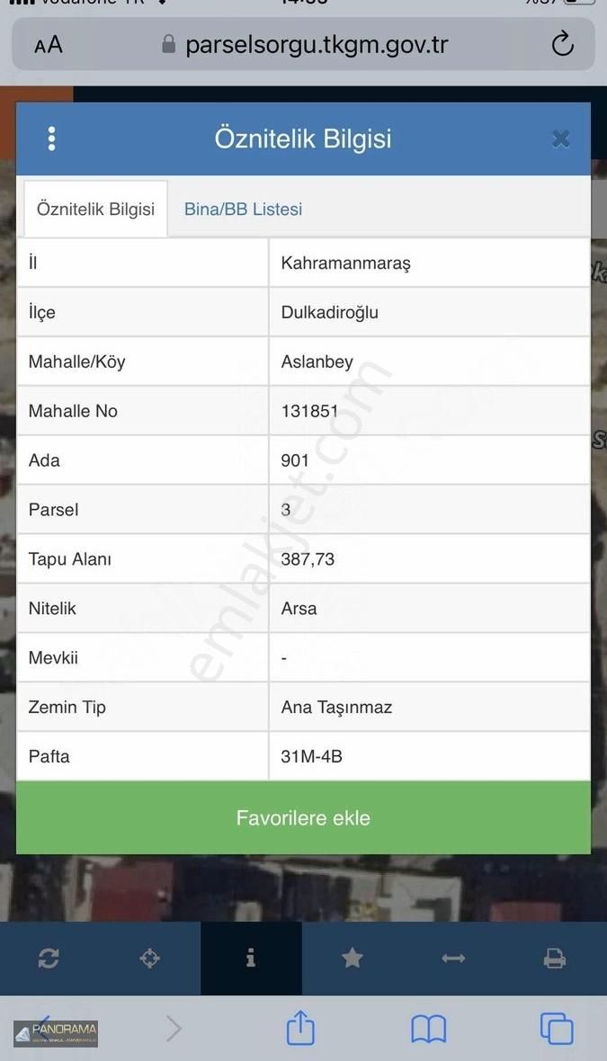 Aslanbey Mahallesinde Satılık Arsa