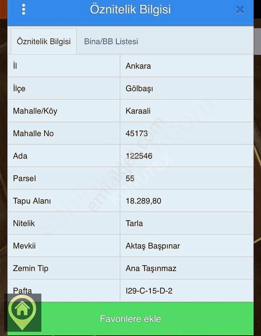 Gölbaşı Karrali Merkez Mah.satılık Tek Tapu Arsa