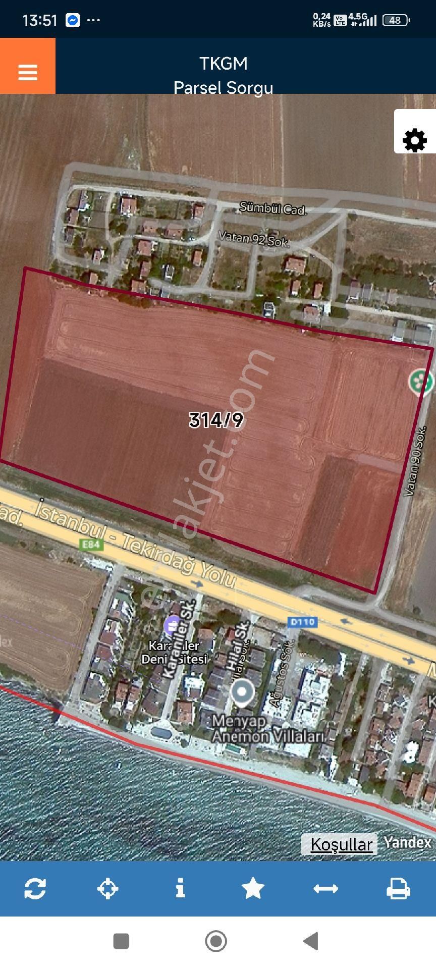 Tekirdağ Marmaraereğlisi Çeşmeli Mehlesin De 314/9 Parsel 228 M2 İmarlı İfraz Bekliyor Binlik