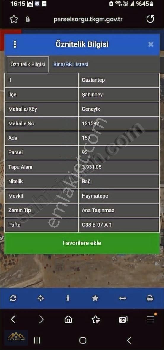 Geneyikte Asfalt Üzeri Satılık Arazi