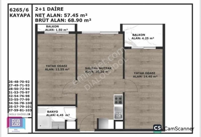 Kayapa Da Site Konseptinde Satılık 2+1 Ara Kat Daire Dtr İdol
