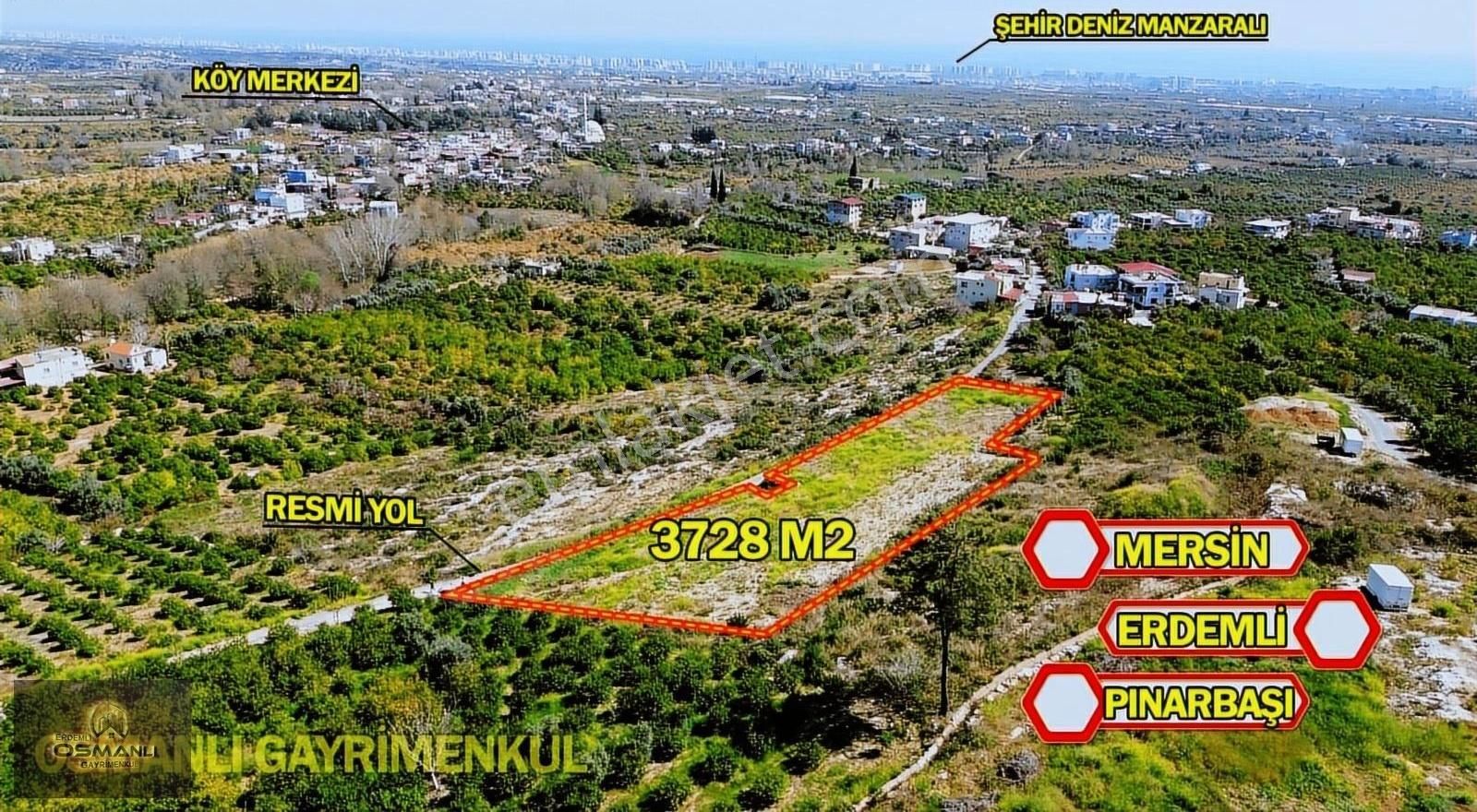 Mersin Erdemli'nin Pınarbaşı Mah. Satılık 3728 M2 Parsel