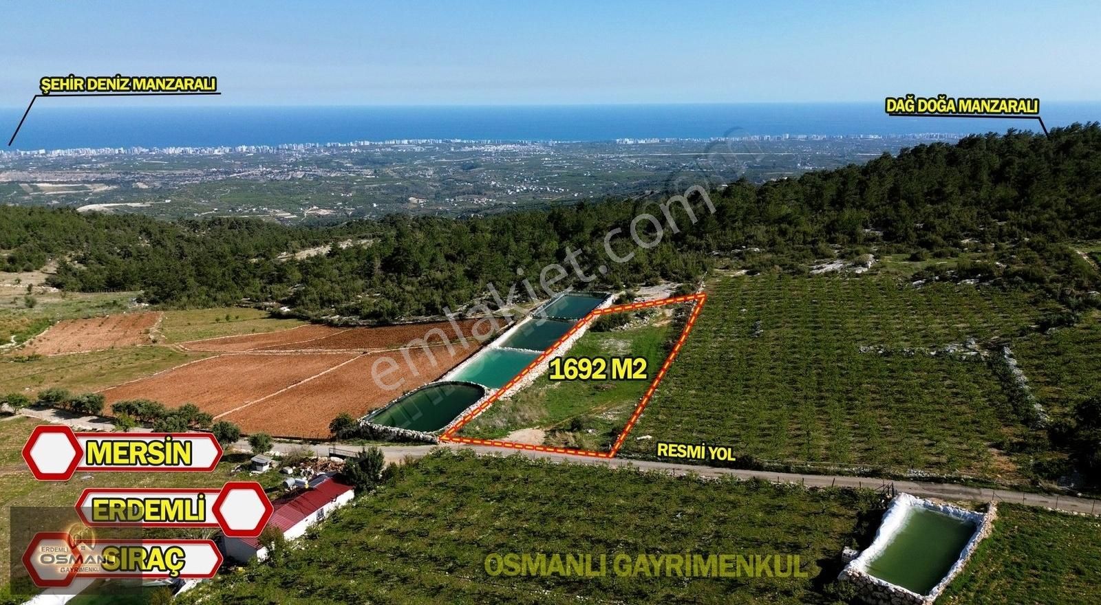 Erdemli Sıraç Mahallesi Satılık 1692 M2 Parsel