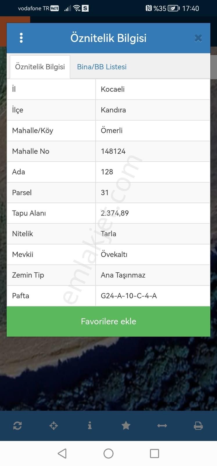 Kandıra Ömerli'de 2374 M2 Resmi Yollu Çapı Düzgün Tarla