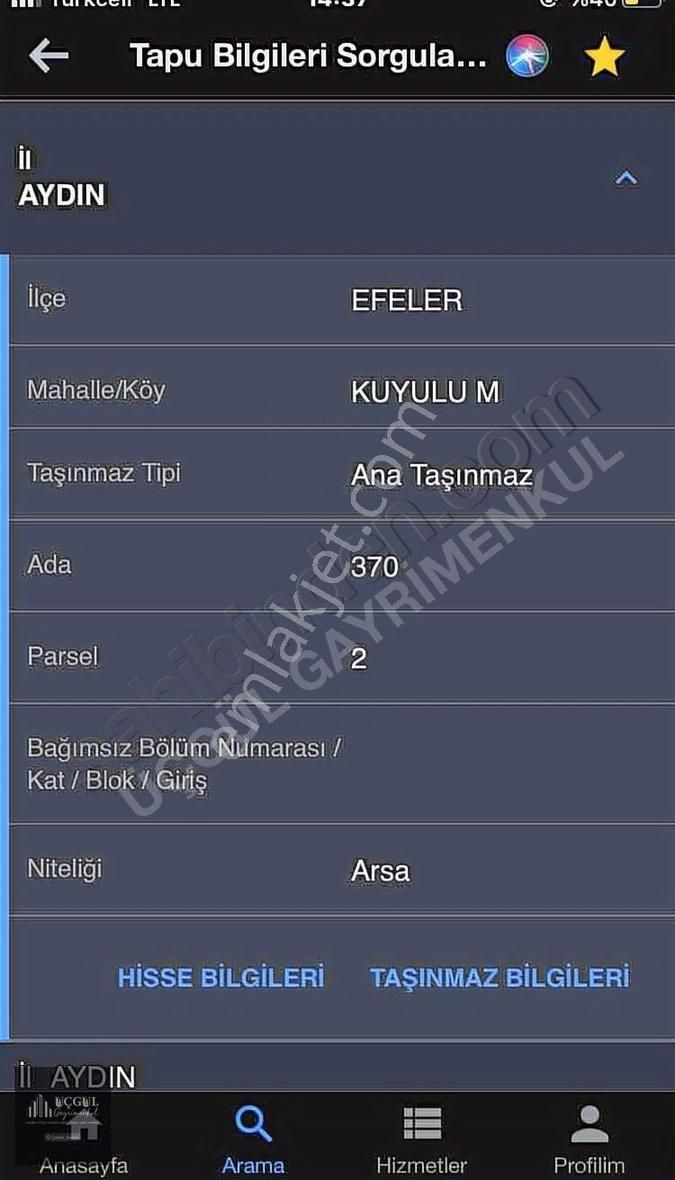 Aydın Efeler Kuyuluda Şehir Hastanesi Yakını Satılık Parsel