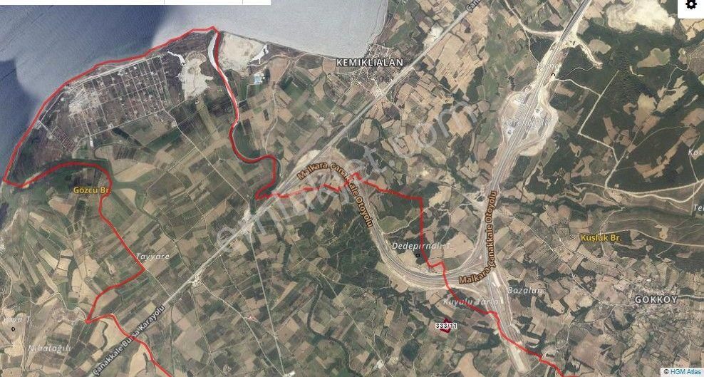 Çanakkale Umurbey Otoban Yanında Boğaz Manzaralı Satılık Tarla