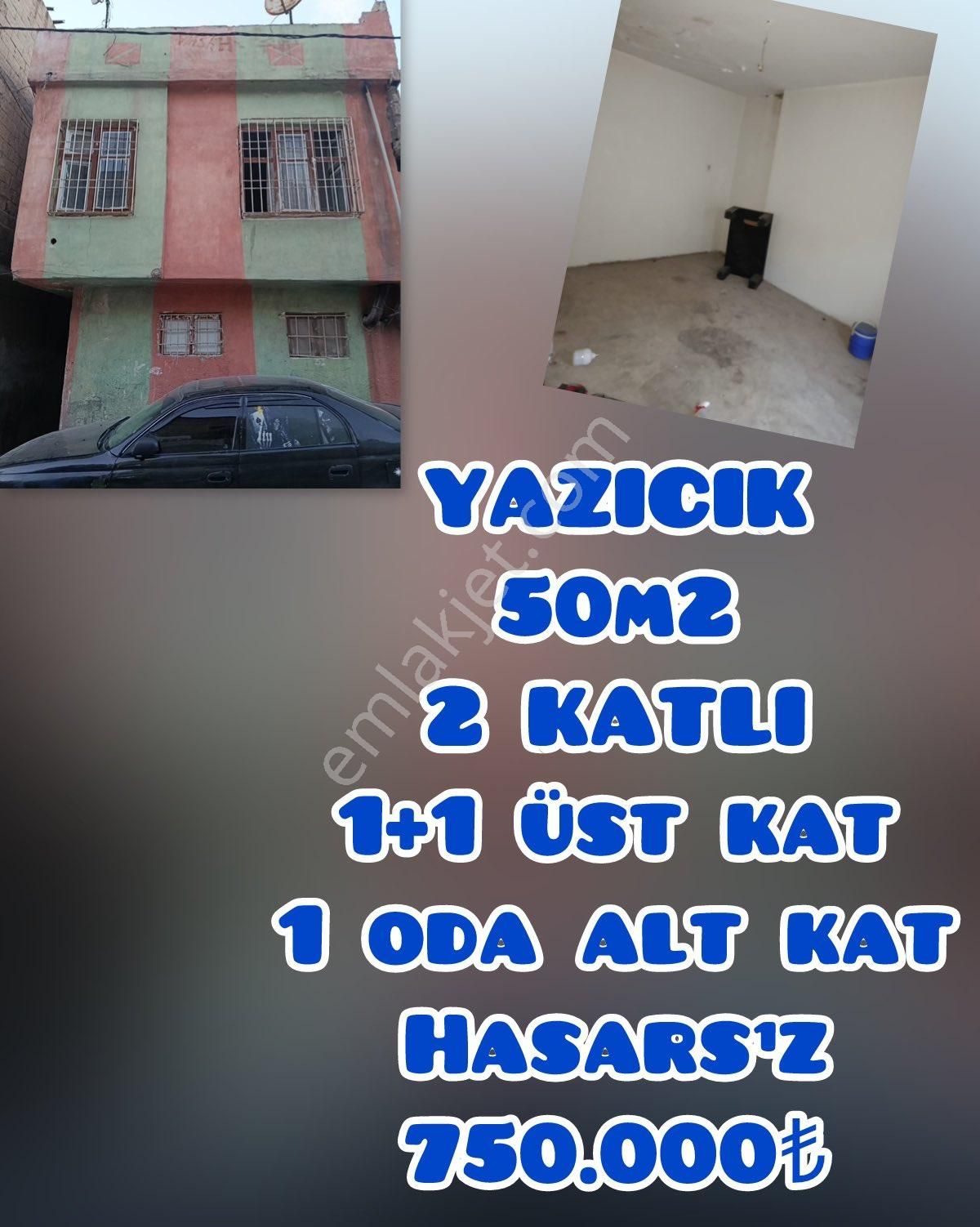 ✅tik’emlaktan Yazıcık 50m2 2 Katlı 1+1 Üst Kat 1 Oda Alt Kat Hasarsız 750.000₺