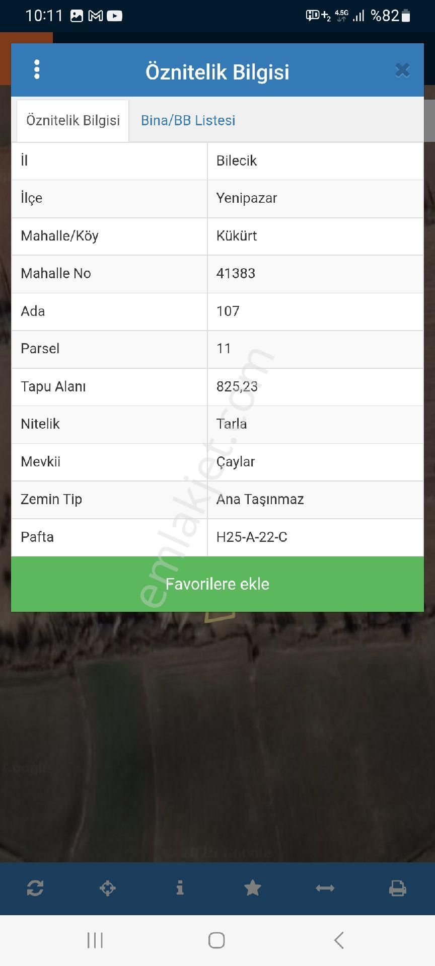 Bilecik Yenipazar Kükürt Mah Satılık Tarla