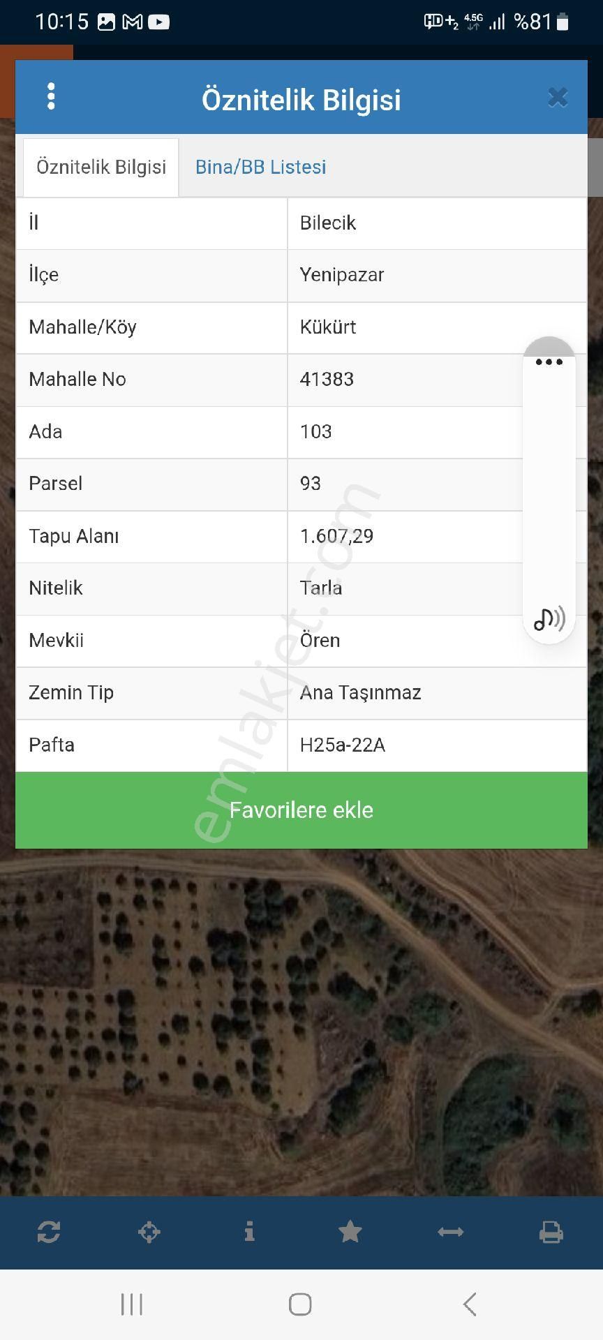 Bilecik Yenipazar Kükürt Mah Satılık Tarla