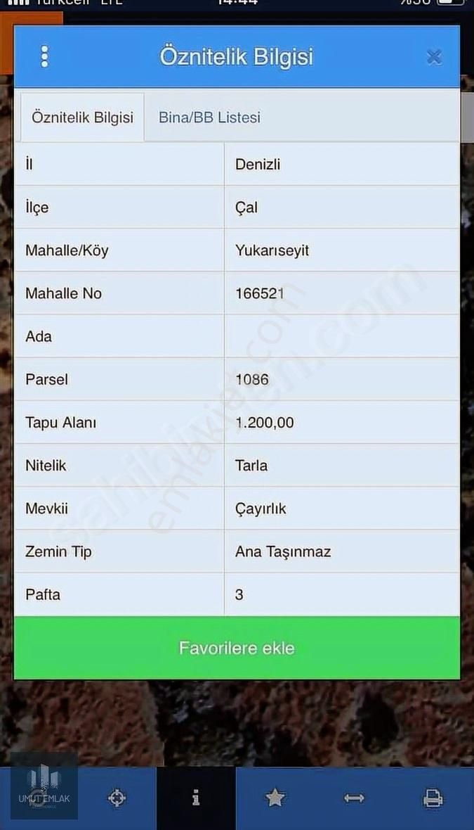 Çal Yukarıseyitde Satılık İmarlı Tarla
