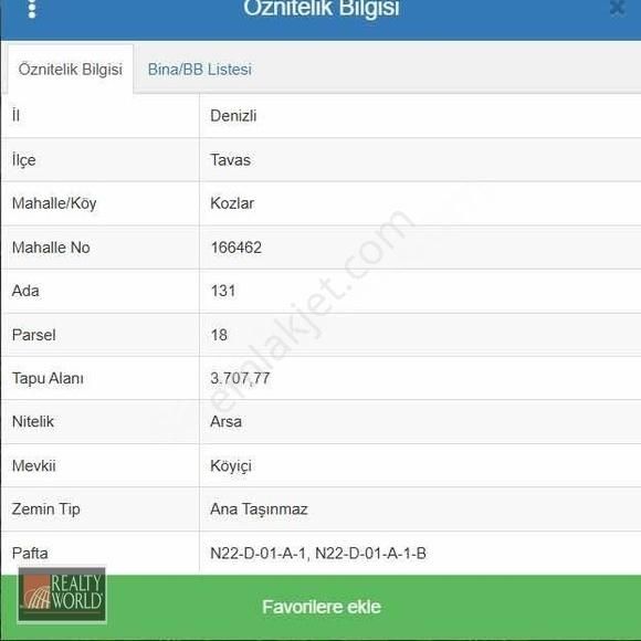 Rwoffice20'den Tavas Kozlar Mahallesı'nde Köy İçi İmarlı Arsa