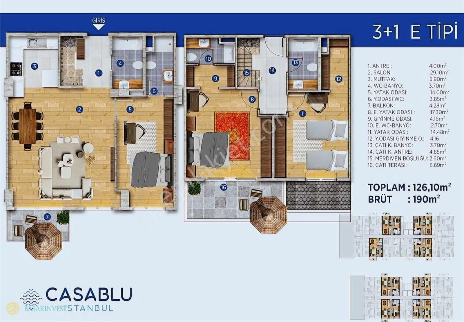 Casablu Istsnbul Catı Pıyeslı Satılık Daire