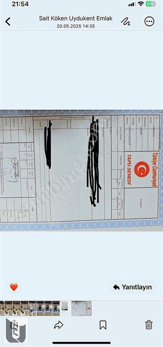 Uydukent Emlaktan Satılık Tarla/ Çıkrık Köyü