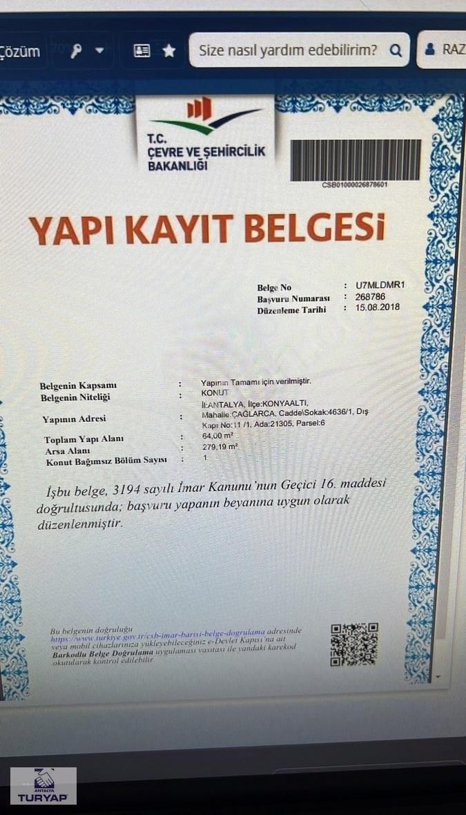 Antalya Konyaaltı Çağlarca Da Satılık 2+1 Müstakil Ev - Görsel 9