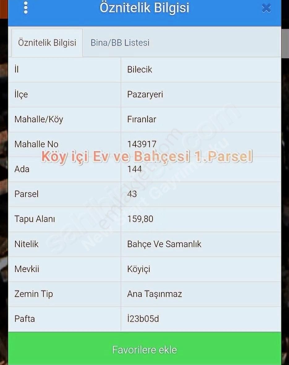 Bilecik Pazaryeri Firanlar Da 2 Kat Ev Ve İmarlı Köyiçi Arsası