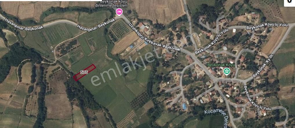 Edirne Uzunköprü Beykonak Köyünde Satılık Arsa , 318 M2 Çaplı Hisseli