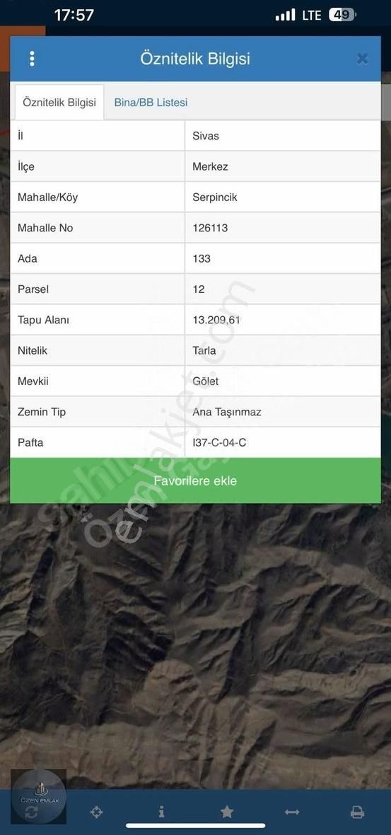 Özen Emlak'tan Satılık Tarla