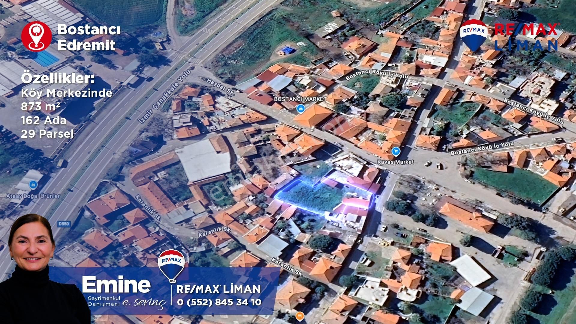 Balıkesir Edremit Bostancı Köy Merkezınde Satılık 873 M2 %40 Imarlı Arsa