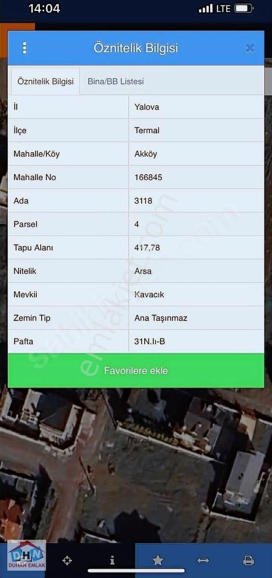Duhan Emlak'tan Akköy Harbişte Deniz Manzaralı 417m2 Arsa