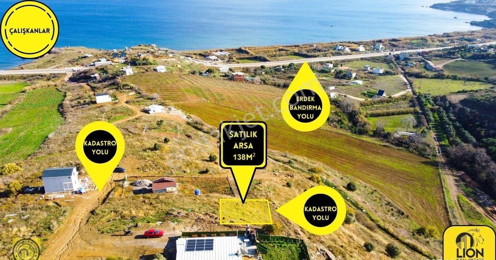 🟡⚫ Bandırma Çalışkanlar'da Deniz Manzaralı Satılık 138 M² Arsa⚫🟡