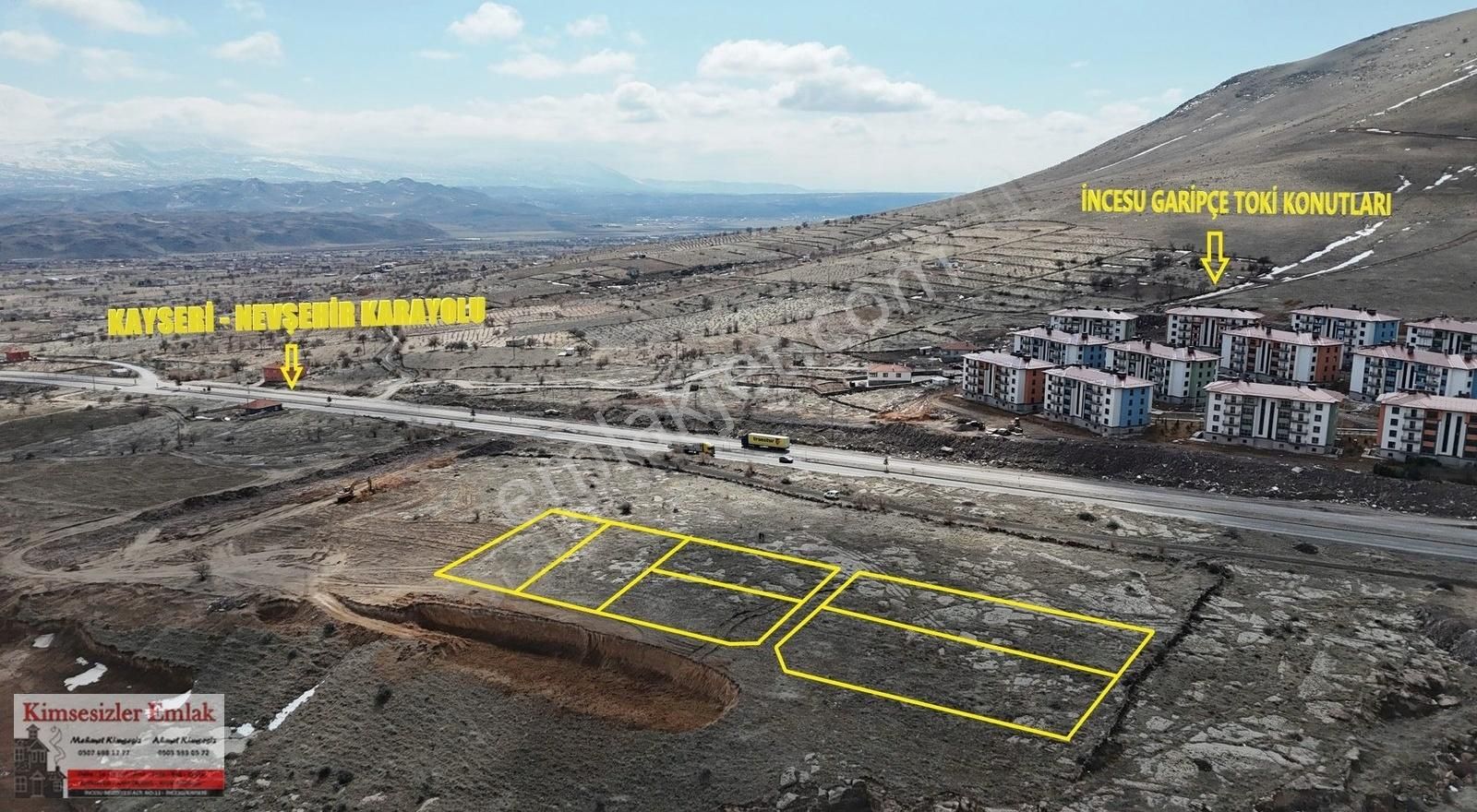 İncesu Garipçe Toki Karşısında Satılık Villa Parselleri