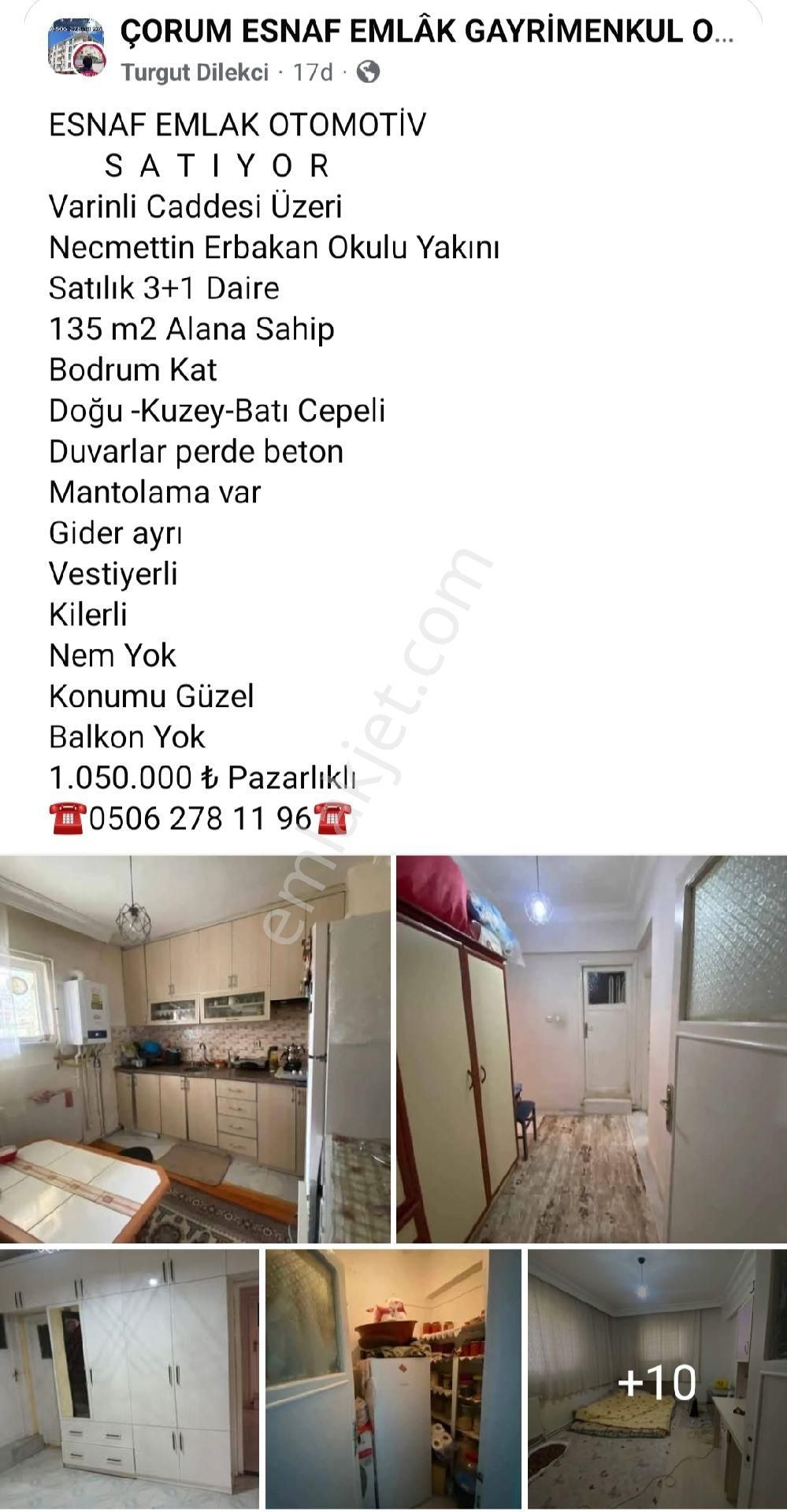 Esnaf Emlak'tan/varinli Caddesi Üzeri/3+1 Satılık Daire